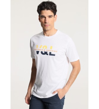 Victorio & Lucchino, V&L Kortrmet T-shirt V&L print p brystet hvid