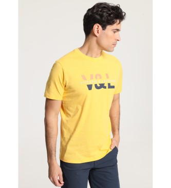 Victorio & Lucchino, V&L Kortrmet T-shirt V&L print p brystet gul