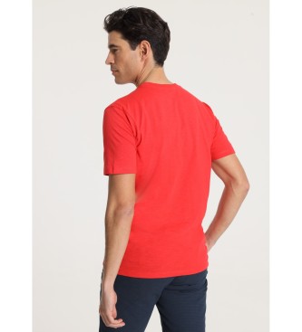 Victorio & Lucchino, V&L Kurzrmeliges T-Shirt mit V&L-Aufdruck auf roter Brust