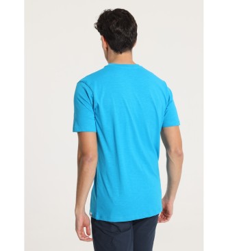 Victorio & Lucchino, V&L T-shirt met korte mouw en V&L-print op de borst blauw