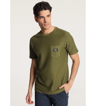 Victorio & Lucchino, V&L T-shirt manches courtes en jacquard tiss avec poche verte