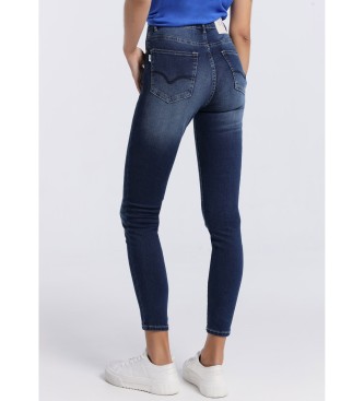 Victorio & Lucchino, V&L Jeans : Medium Box - Hoge Taille skinny navy