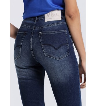 Victorio & Lucchino, V&L Jeans | Medium Box - Vita alta skinny blu navy
