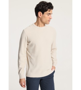 Victorio & Lucchino, V&L Beige bubble knitted jumper