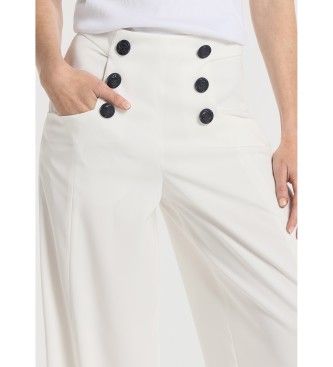 Victorio & Lucchino, V&L Pantalon - Taille basse Taille basse Boutons dcoratifs| Taille en pouces blanc