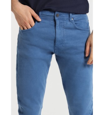 Victorio & Lucchino, V&L Wąskie spodnie z pięcioma kieszeniami - Średnia talia - Rozmiar w calach niebieski