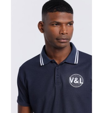 Victorio & Lucchino, V&L Navy kortrmet polo shirt
