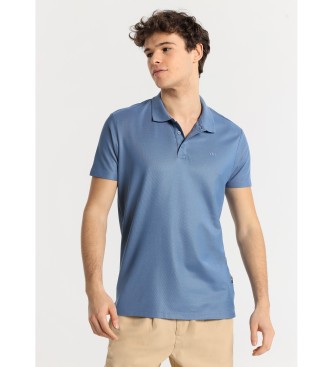 Victorio & Lucchino, V&L Kurzrmeliges Basic-Poloshirt mit blauen Knpfen