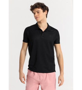 Victorio & Lucchino, V&L Basic short sleeve button down polo shirt black