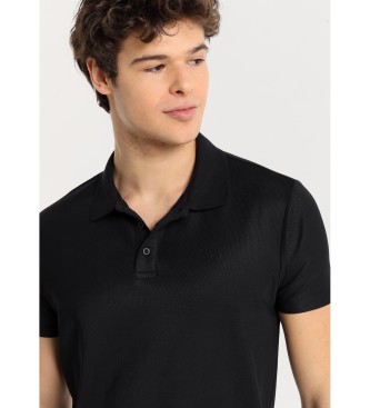 Victorio & Lucchino, V&L Basic short sleeve button down polo shirt black