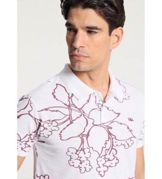 Victorio & Lucchino, V&L V&LUCCHINO - Short-sleeved polo shirt with white leaf print