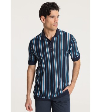 Victorio & Lucchino, V&L V&LUCCHINO - Short sleeve polo shirt with vertical navy stripes