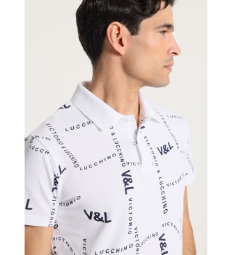 Victorio & Lucchino, V&L V&LUCCHINO - V&L white printed short sleeve polo shirt