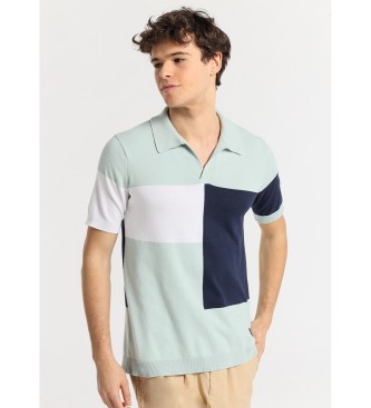 Victorio & Lucchino, V&L Short sleeve blue tricolour polo shirt