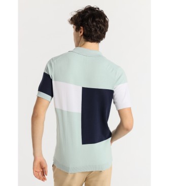 Victorio & Lucchino, V&L Short sleeve blue tricolour polo shirt