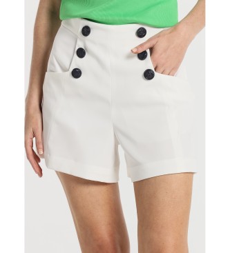 Victorio & Lucchino, V&L Shorts - Hjtaljede hvide med knapper i siden