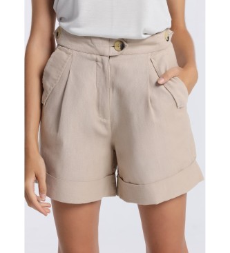 Victorio & Lucchino, V&L Beige shorts with side pockets