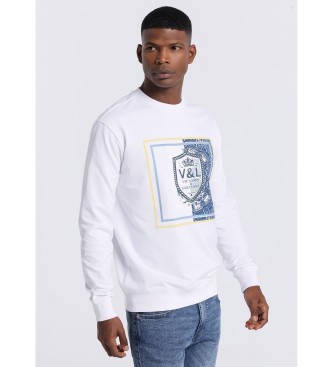 Victorio & Lucchino, V&L Hoodless sweatshirt with box collar white