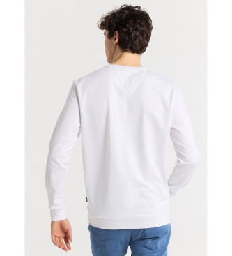 Victorio & Lucchino, V&L Sweater met ronde hals en V&L graphic op de borst wit