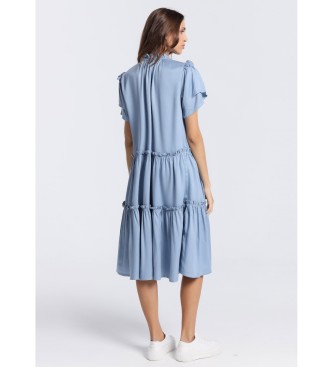 Victorio & Lucchino, V&L Short dress with blue bow at the neck