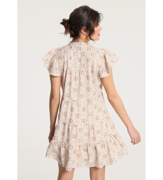 Victorio & Lucchino, V&L Kort, flagrende kjole med printet blomsterprint