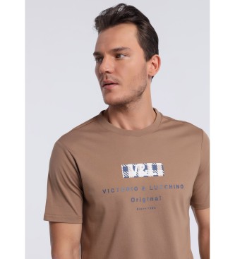 Victorio & Lucchino, V&L T-shirt de manga curta 132428 Brown