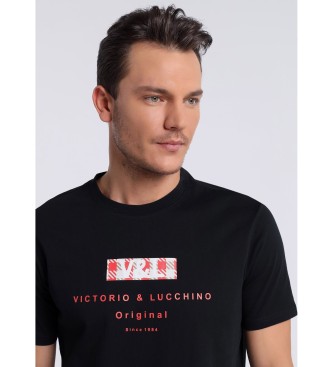 Victorio & Lucchino, V&L Kortrmet T-shirt 132429 Sort