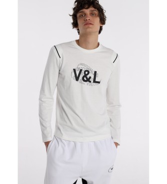 Victorio & Lucchino, V&L T-shirt manica lunga 131691 Bianco