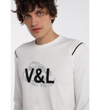 Victorio & Lucchino, V&L T-shirt manica lunga 131691 Bianco