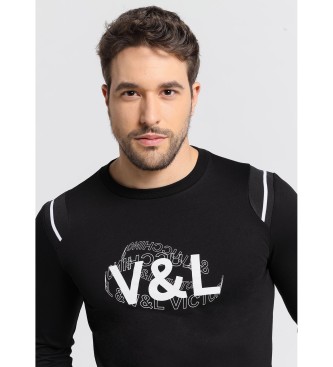Victorio & Lucchino, V&L T-shirt de manga comprida 132449 Preto