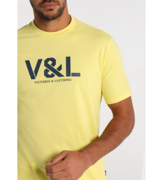 Victorio & Lucchino, V&L Kortrmet T-shirt 125037 Gul