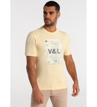 Victorio & Lucchino, V&L Kortrmet T-shirt 125024 Gul