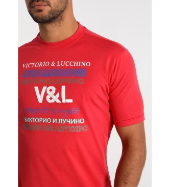 Victorio & Lucchino, V&L T-shirt de manga curta 125033 Vermelha