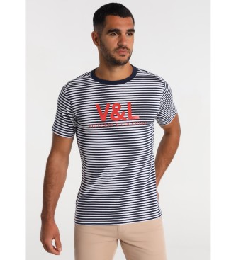 Victorio & Lucchino, V&L T-shirt manica corta 125018 Navy, Bianco