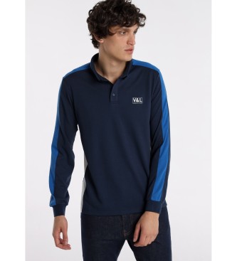 Victorio & Lucchino, V&L Polo met lange mouwen 131681 Navy