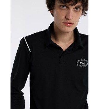 Victorio & Lucchino, V&L Long sleeve polo shirt 131690 Black