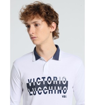 Victorio & Lucchino, V&L Camisa pólo de manga comprida 4370428 Branco