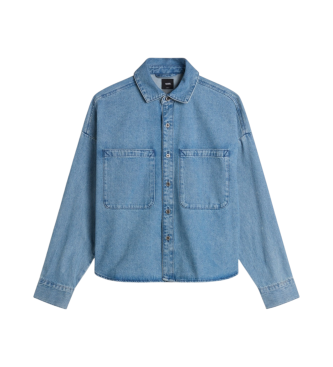 Vans Camisa denim tejida de manga larga y corte cuadrado Antica azul