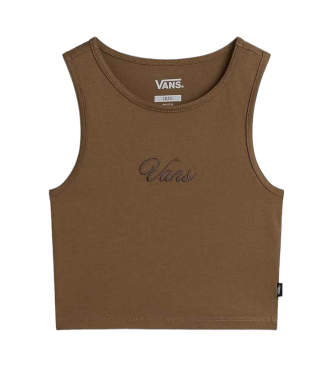 Vans T-shirt court sans manches en marron  coupe ajuste.