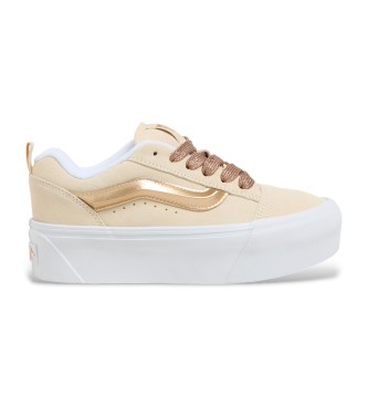 Vans Knu Stack beige leren sportschoenen