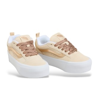 Vans Knu Stack beige leren sportschoenen