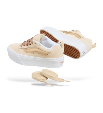 Vans Knu Stack beige leren sportschoenen