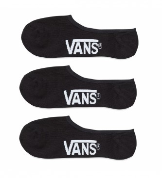 Vans 3 paquets de chaussettes classiques invisibles noires