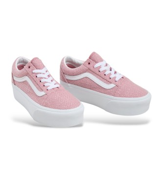 Vans Skórzane buty treningowe Old Skool Stackform w kolorze różowym