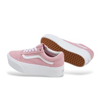 Vans Skórzane buty treningowe Old Skool Stackform w kolorze różowym