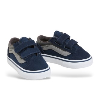 Vans Sapatilhas Old Skool V em pele azul-marinho