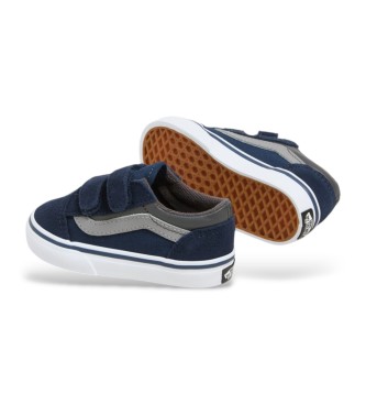 Vans Sapatilhas Old Skool V em pele azul-marinho