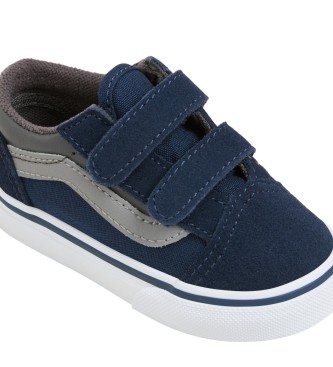 Vans Sapatilhas Old Skool V em pele azul-marinho