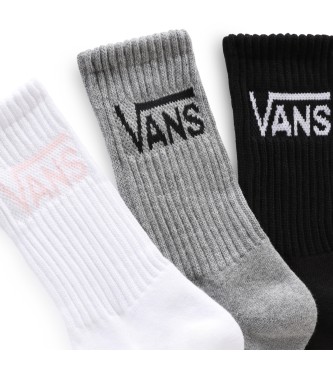Vans 3-pack Classic Tall Socks wit, grijs, zwart 