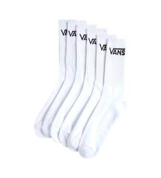 Vans Pack de 6 pares de meias Classic Crew Socks brancas